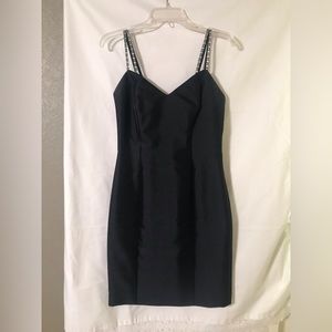 Lane Davis Design Navy mini dress with stone straps
